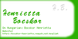 henrietta bocskor business card